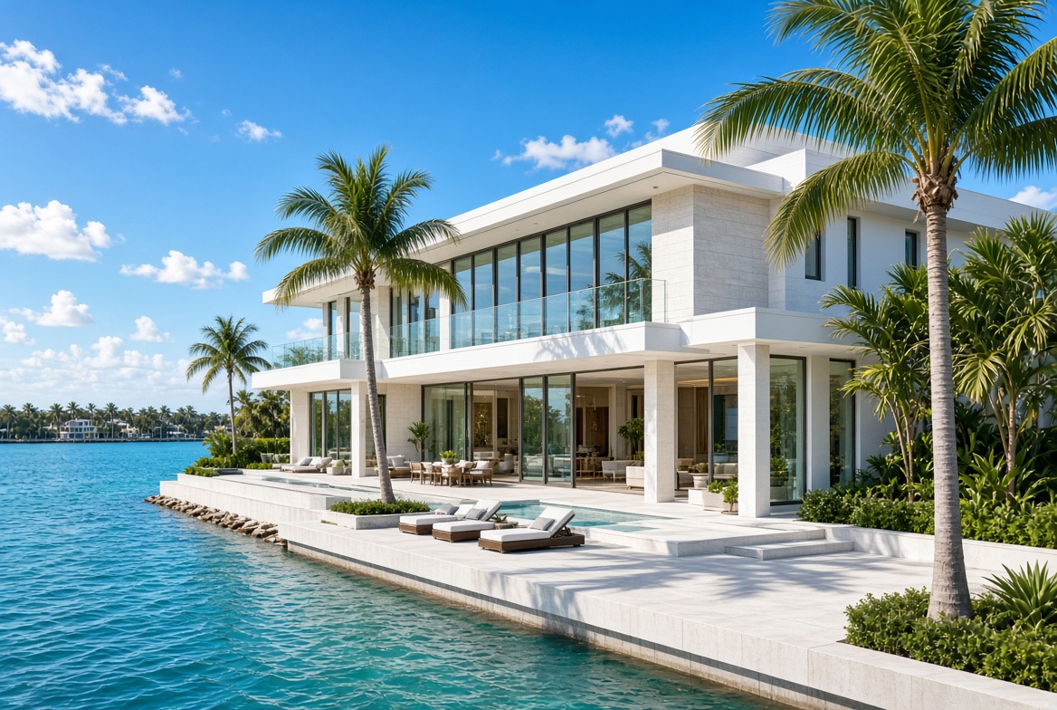 Limestone house on the bay