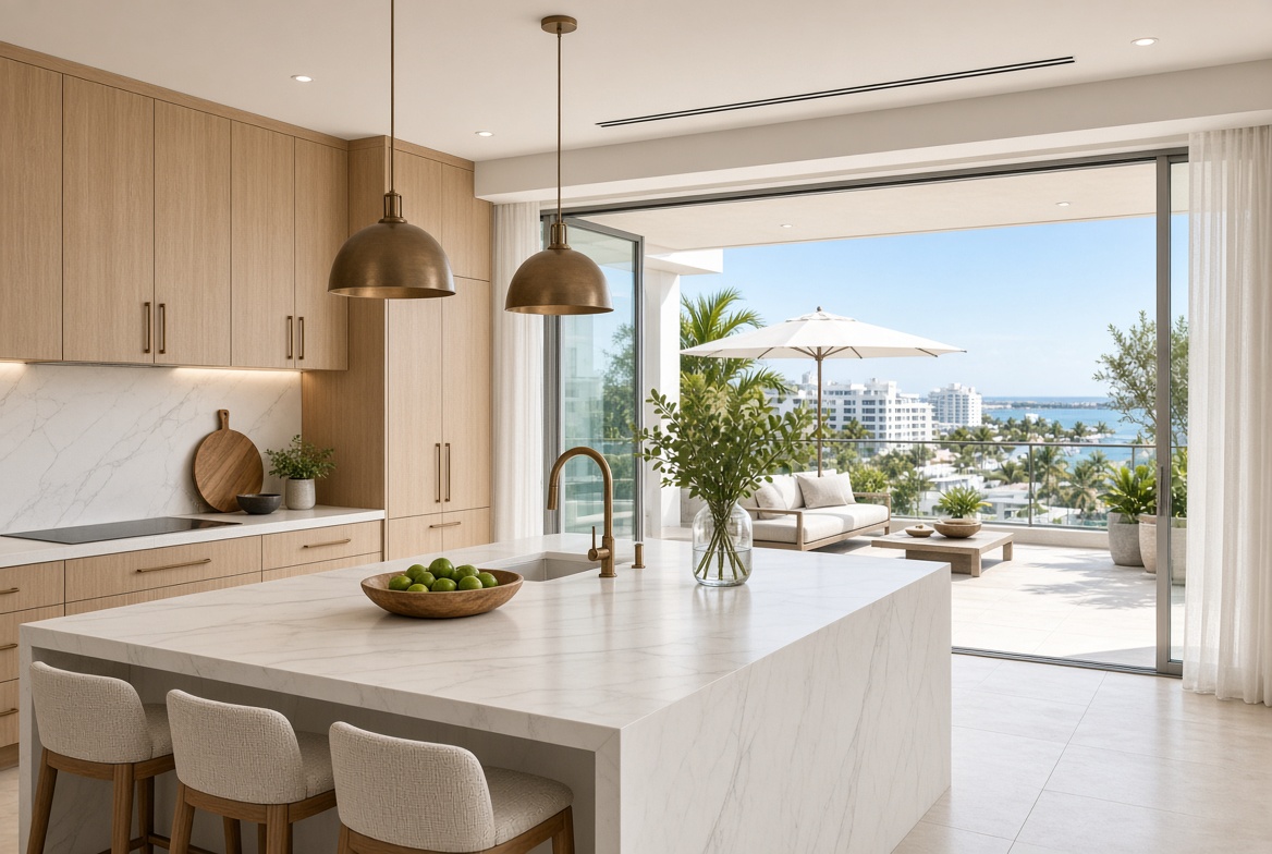 Kitchen with stone island